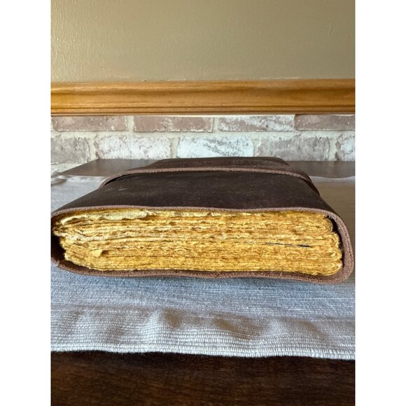 Tuzech Handcrafted Vintage Look Leather Journal Key Closure Rustic Edged  Paper - Picture 3 of 13